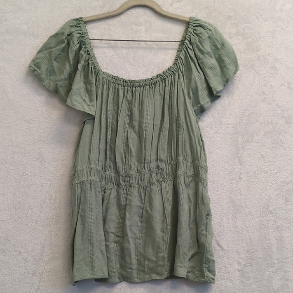 Maurices Tops - Maurices Women's Pastel Seafoam Green Peasant Shirt Size L